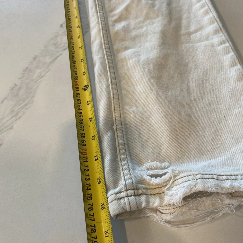 We The Free Crvy WomensJeans‎ Cream 24 High Rise Classic Boho Distressed